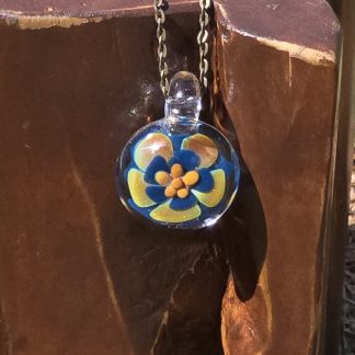 Amber and Deep Blue Flower