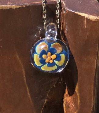Amber and Deep Blue Flower