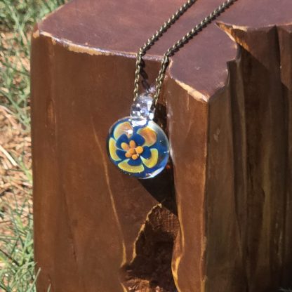 Amber and Deep Blue Flower - Image 4