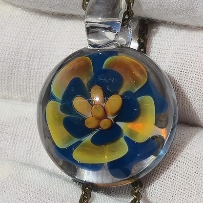 Amber and Deep Blue Flower - Image 2