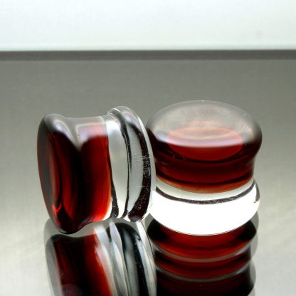 3/4" Garnet Red Glass Plugs - Image 3